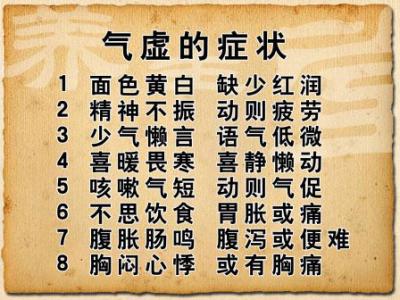 气虚的类型有哪些 具体表现有哪些